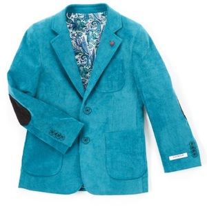 Teal Corduroy Elbow-Patch Blazer